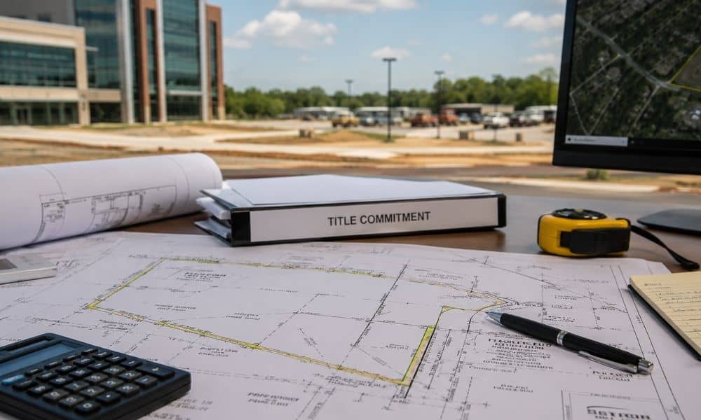 Survey plans and commercial property documents used during ALTA survey planning and cost evaluation