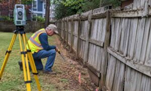 Surveyor for fence atlanta boundary inspection - ALTA SURVEY Georgia Surveyor for fence inspecting an old fence line in Atlanta to verify the property boundary before replacement